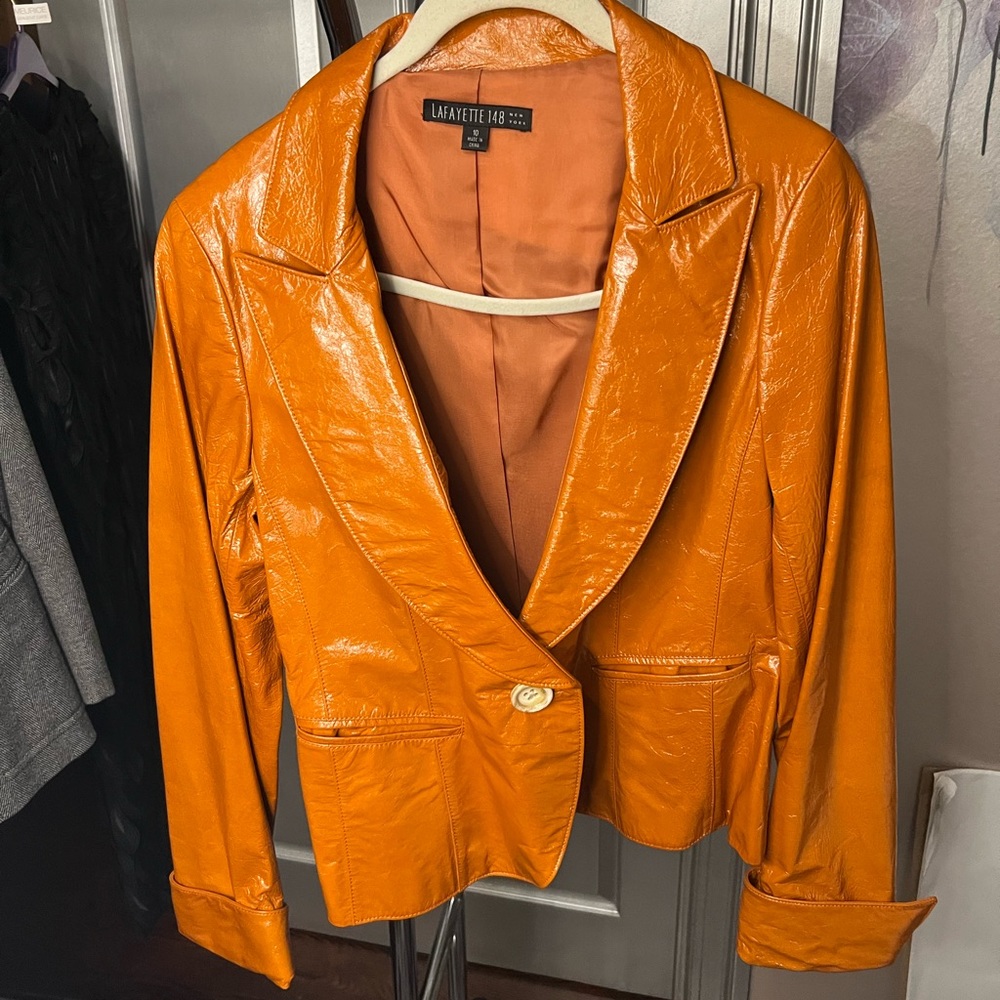Lafayette 148 New York Orange Blazer